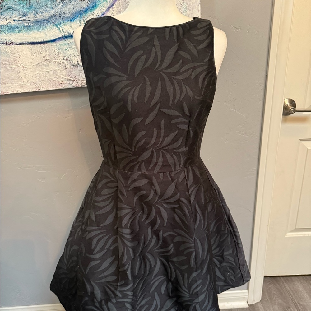 Serena & Lily Black Leaf Mini Dress
